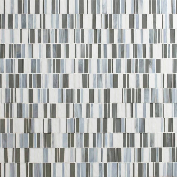 Ackland Rietto Circuit Blue 12 in. x 12 in. Glossy Glass Mosaic Wall Tile, 10PK AKM-G-RICIBL12X12PT-CA - main